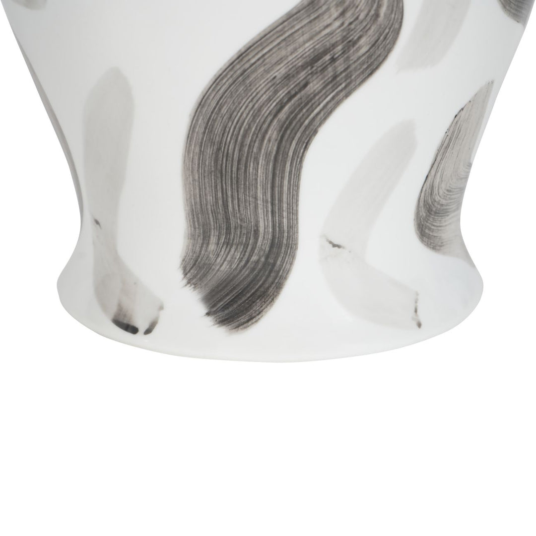 Monochrome Brush Ginger Jar Large