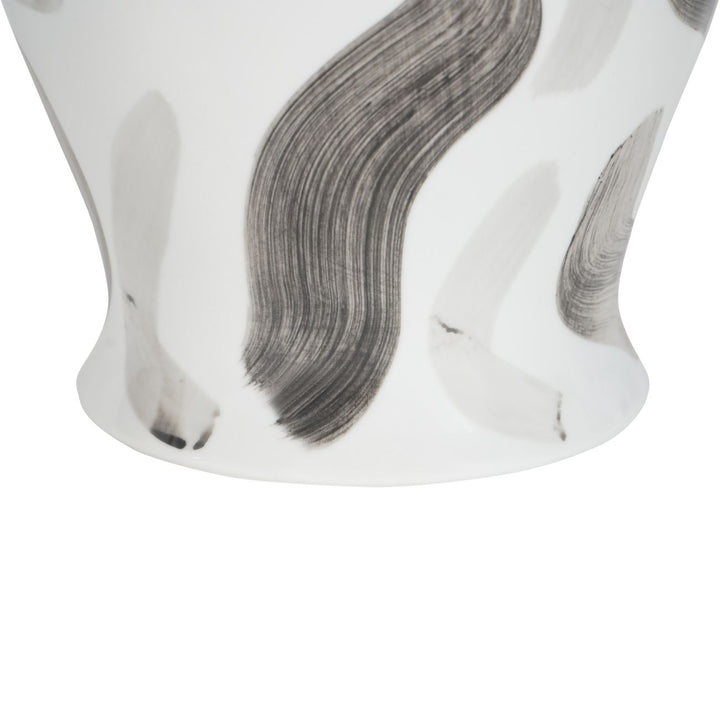 Monochrome Brush Ginger Jar Large
