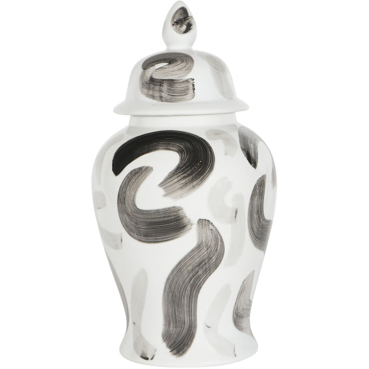 Monochrome Brush Ginger Jar Large
