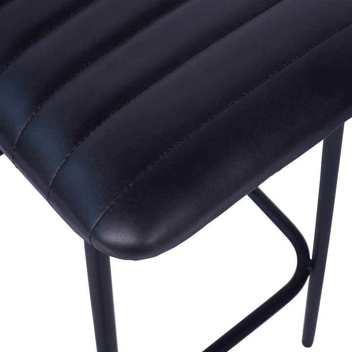 Pair of Arthur Leather Bar Stools in Charcoal