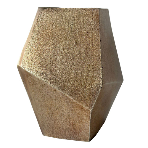 Cast Aluminium Faceted Brass Antique Vase 34cm