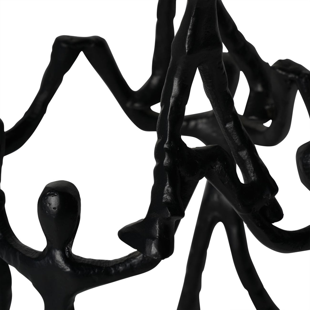 Tower of Humans in Black Sculpture
