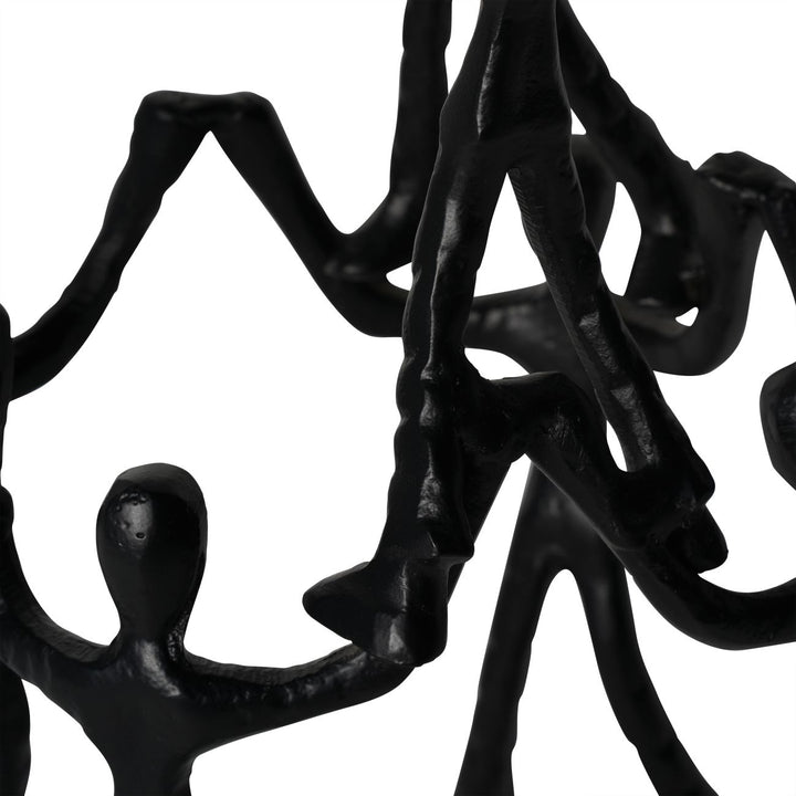 Tower of Humans in Black Sculpture