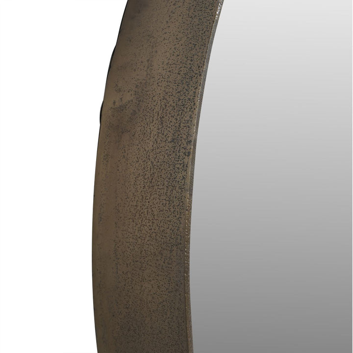 Oslo Brass Textured Round Mirror 100cm