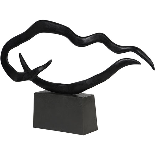Isla Large Textured Black Aluminium Abstract Sculpture