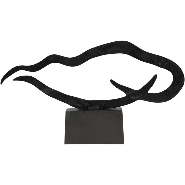 Isla Large Textured Black Aluminium Abstract Sculpture