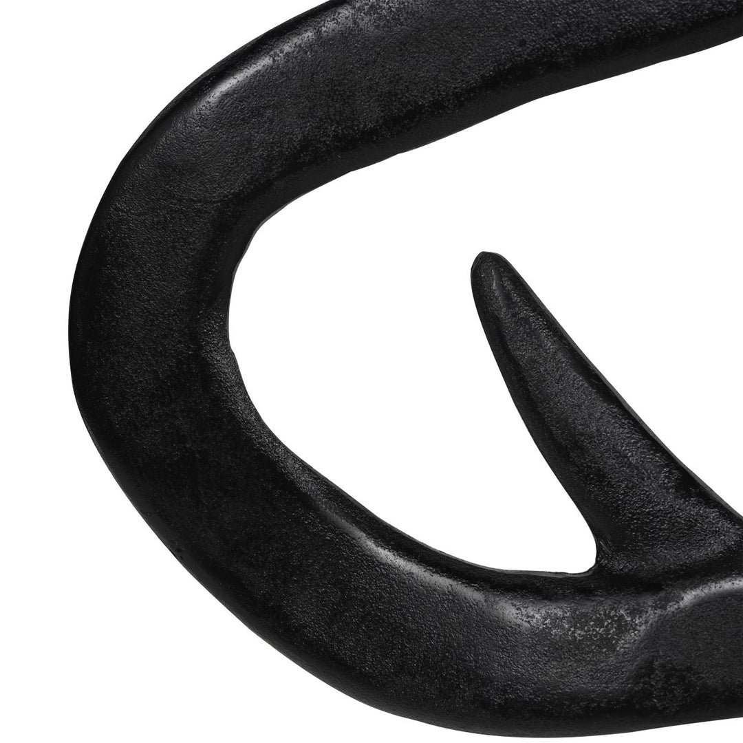 Isla Large Textured Black Aluminium Abstract Sculpture