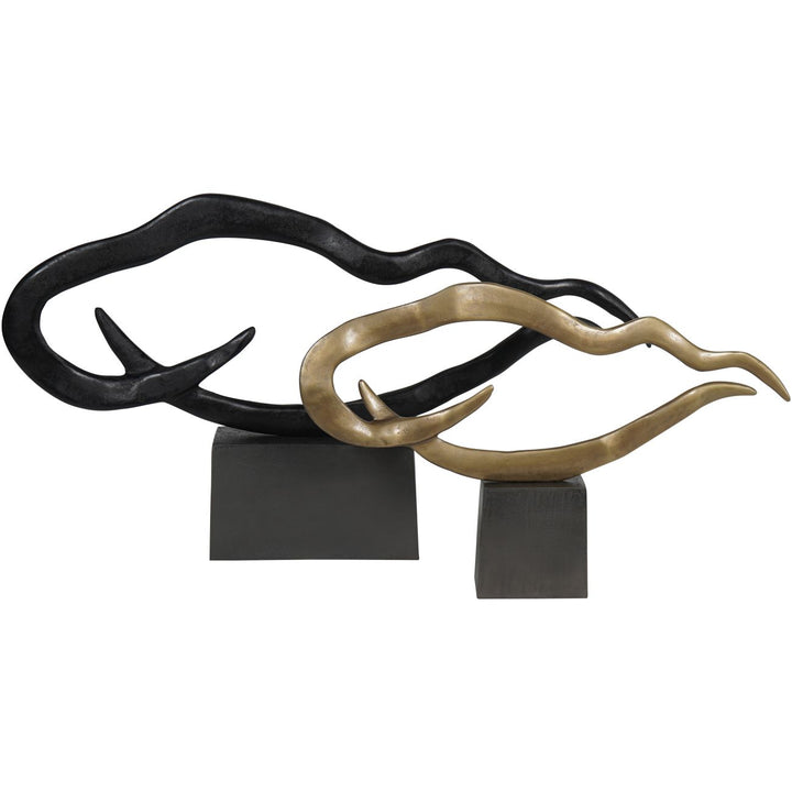 Isla Large Textured Black Aluminium Abstract Sculpture
