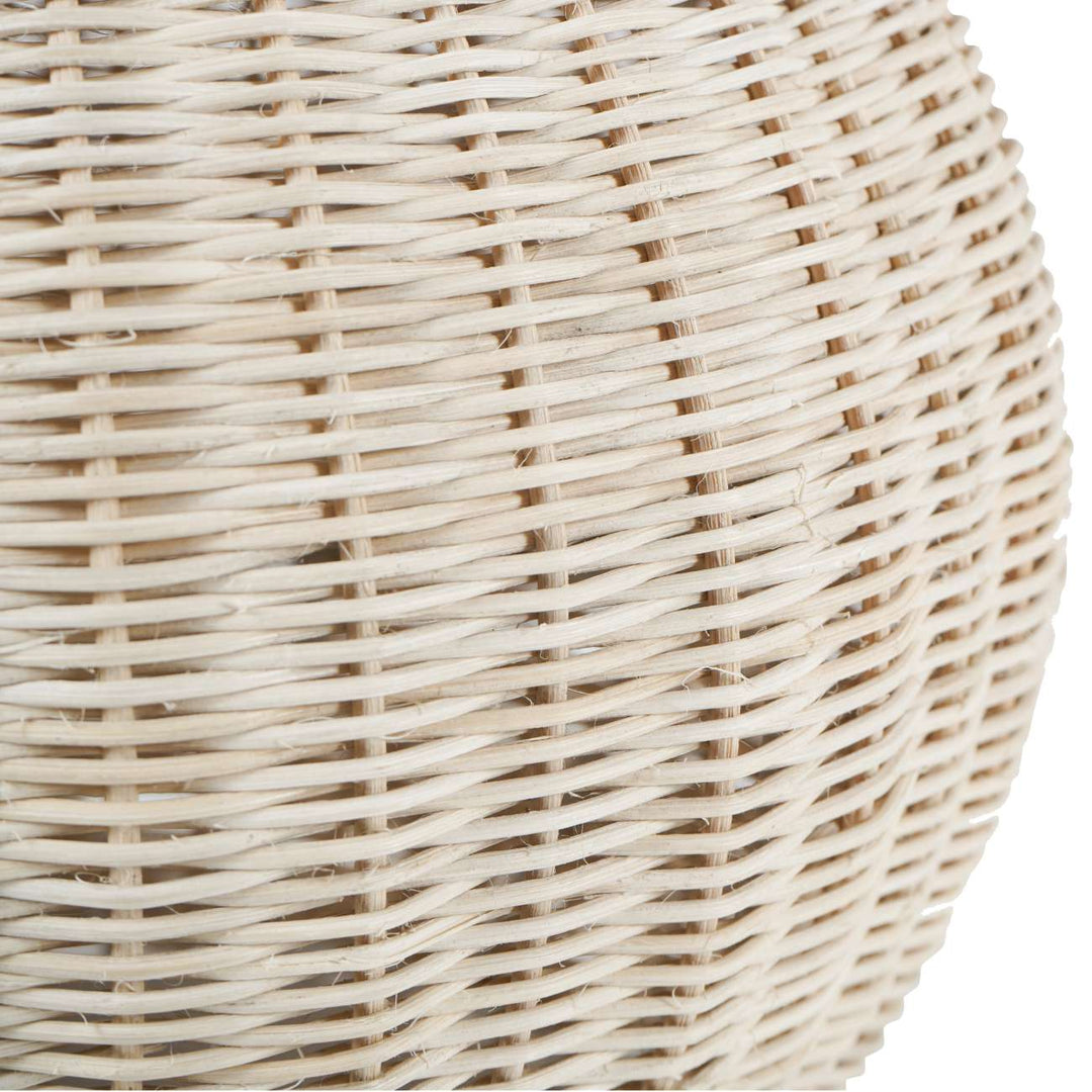 Natural Rattan Lamp with Drum Shade Large