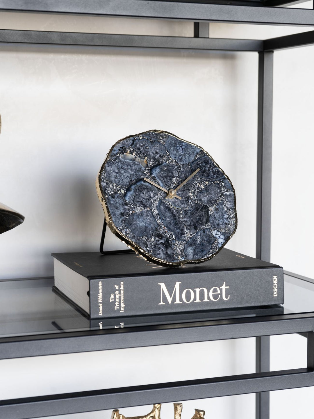 Smokey Agate Mantel Clock 20cm