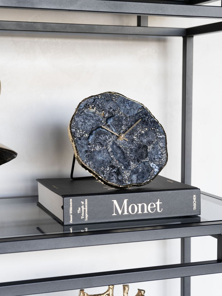 Smokey Agate Mantel Clock 20cm