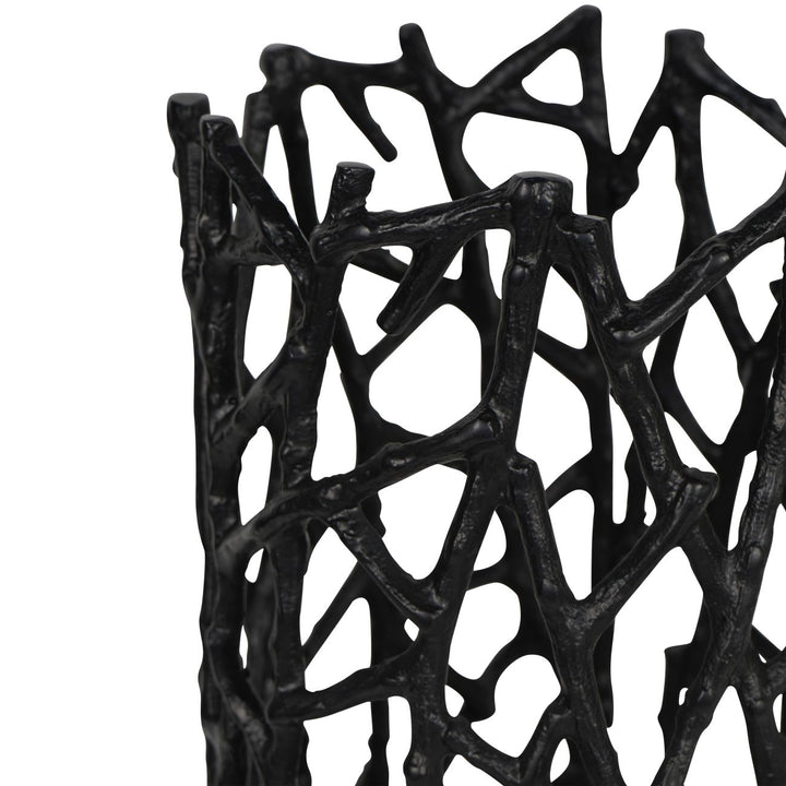 Twig Black Sculpture Vase Small