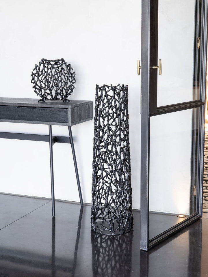 Twig Black Sculpture Vase Small