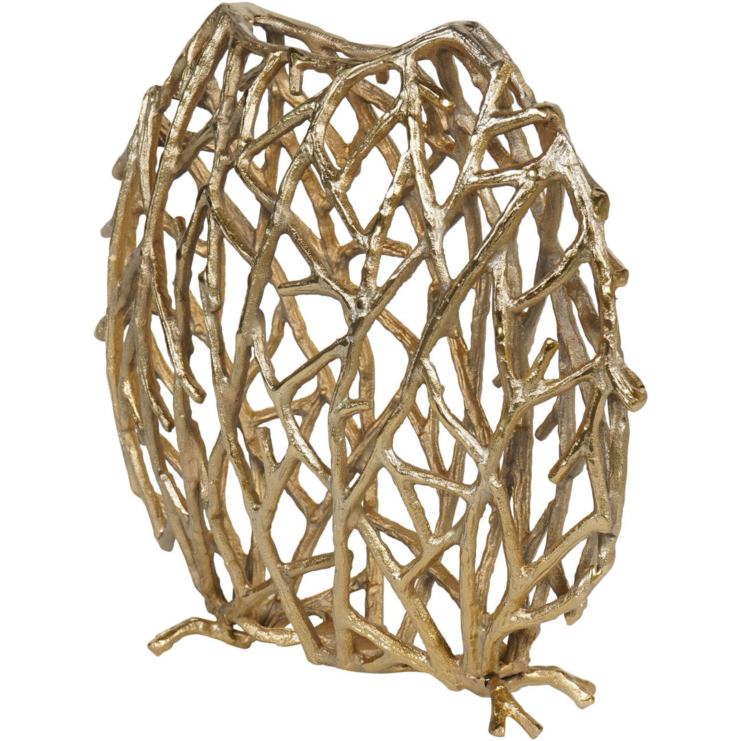 Twig Sculpture Disc Vase Gold