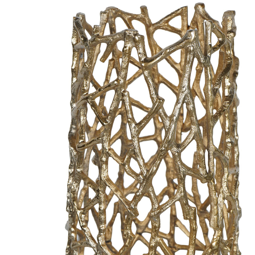 Twig Gold Sculpture Floor Vase