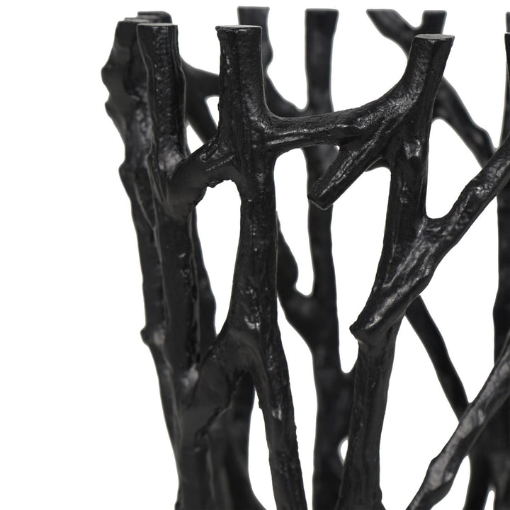 Twig Black Round Pillar Holder Large