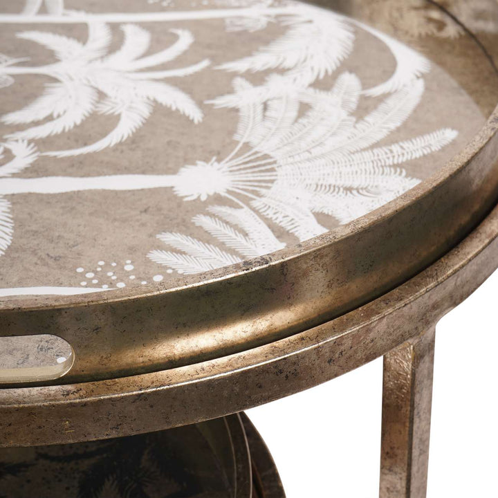 Palm Tree Set Of 2 Side Tray Tables