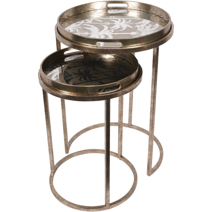 Palm Tree Set Of 2 Side Tray Tables