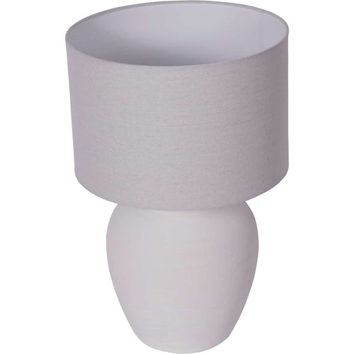 Rhodes White Ceramic Lamp base with White Shade, Large E27 LED GLS