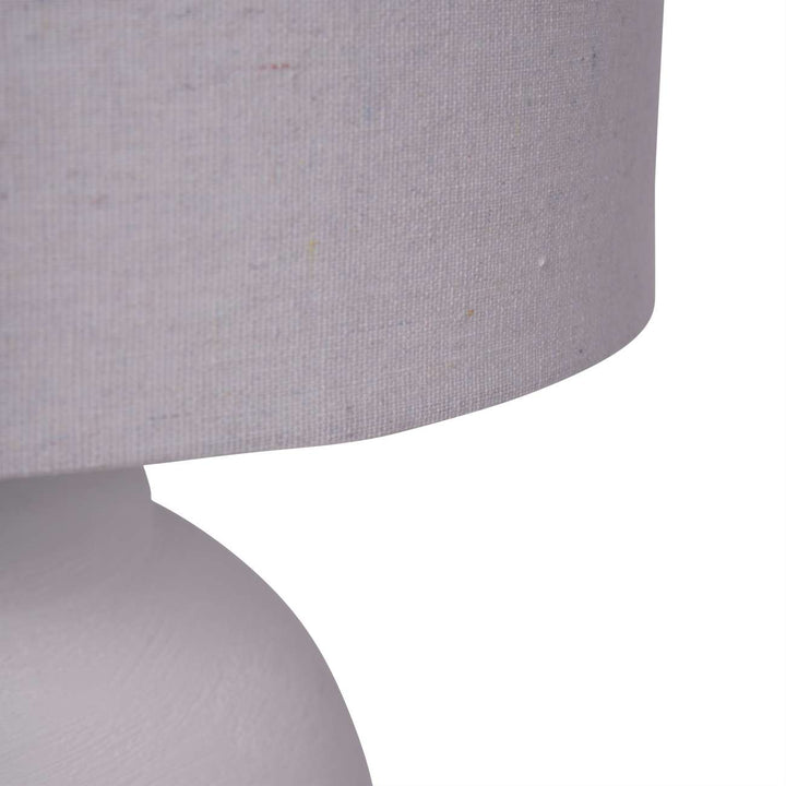 Rhodes White Ceramic Lamp base with White Shade, Large E27 LED GLS