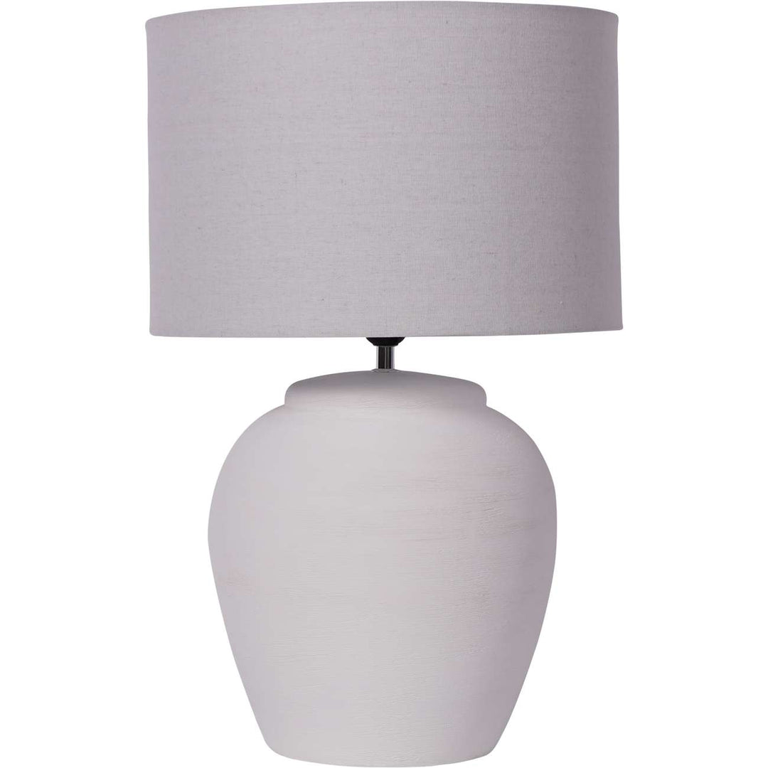 Rhodes White Ceramic Lamp base with White Shade, Large E27 LED GLS