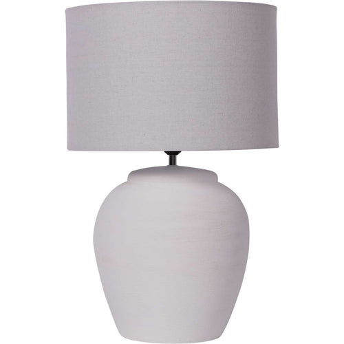 Rhodes White Ceramic Lamp base with White Shade, Large E27 LED GLS