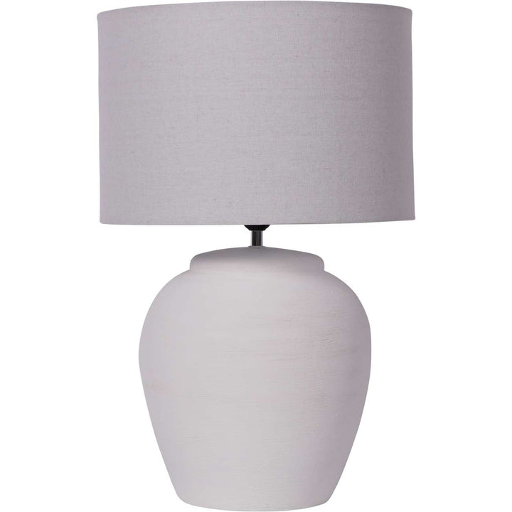 Rhodes White Ceramic Lamp base with White Shade, Large E27 LED GLS