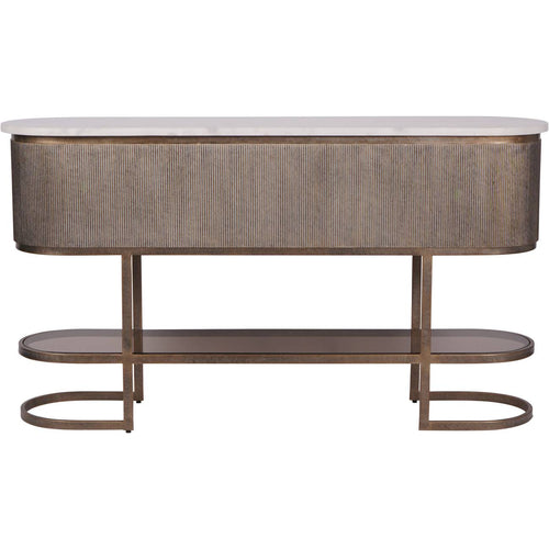 Belvedere Aged Gold Console With Shelf 140x35x80