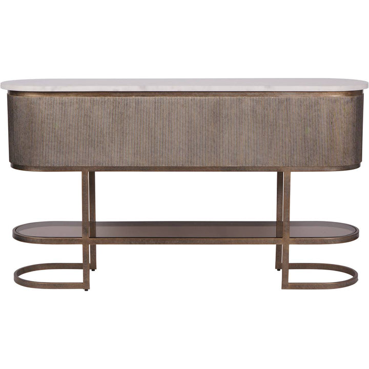 Belvedere Aged Gold Console With Shelf 140x35x80