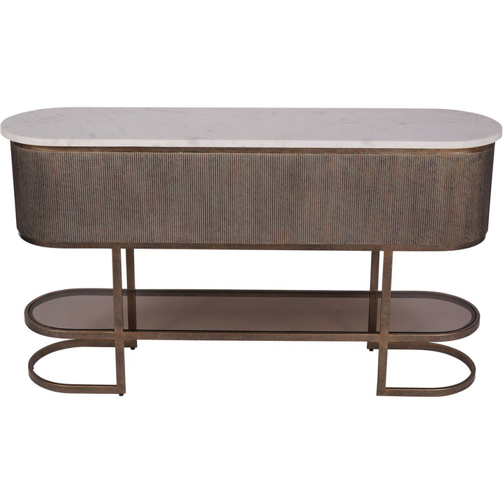 Belvedere Aged Gold Console With Shelf 140x35x80