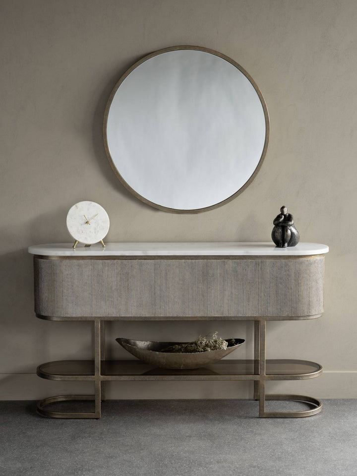 Belvedere Aged Gold Console With Shelf 140x35x80