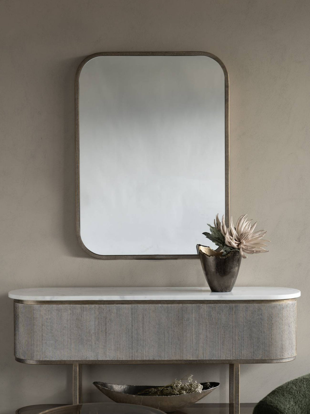 Belvedere Aged Gold Rectangular Mirror 102x76cm
