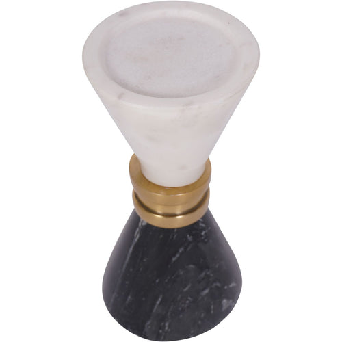 Ravello White & Black Mable Candle Holder 25cm