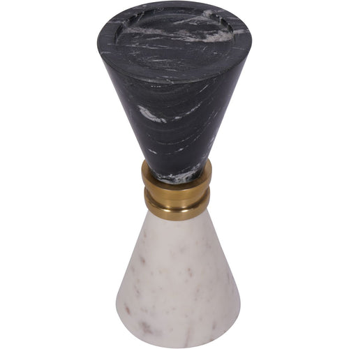 Ravello Black & White Marble Candle Holder 21cm