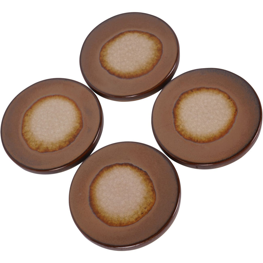 Medway Reactive Glaze Ochre Coaster Set of 4