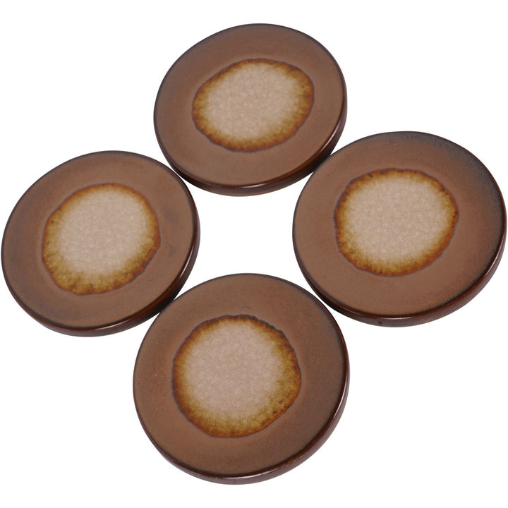Medway Reactive Glaze Ochre Coaster Set of 4