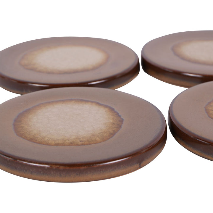 Medway Reactive Glaze Ochre Coaster Set of 4