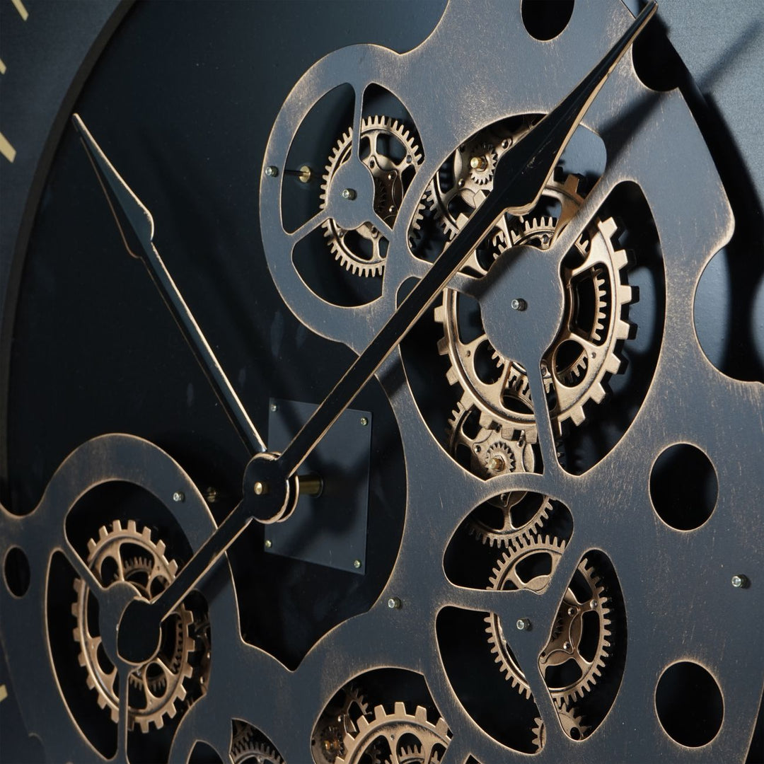 Palladium Wall Clock with moving Cogs 100cm