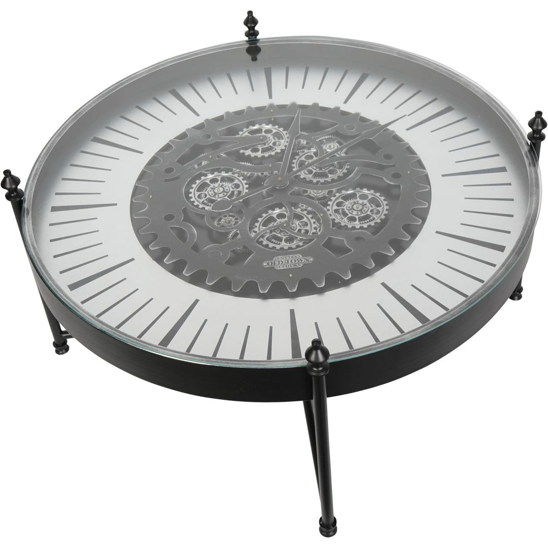 Palladium Coffee Table Wall Clock with Moving Cogs