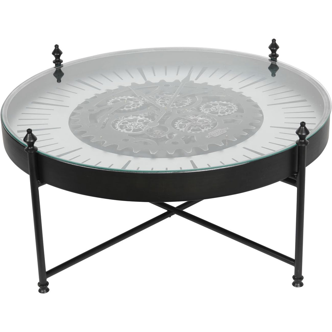 Palladium Coffee Table Wall Clock with Moving Cogs