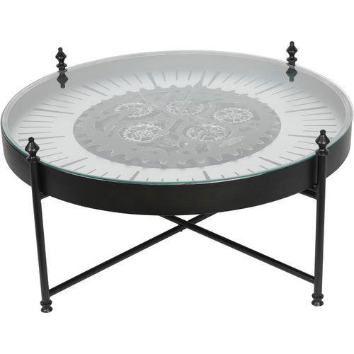 Palladium Coffee Table Wall Clock with Moving Cogs