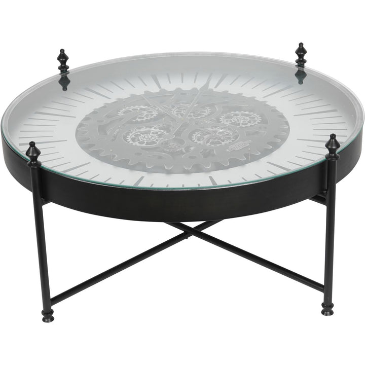 Palladium Coffee Table Wall Clock with Moving Cogs