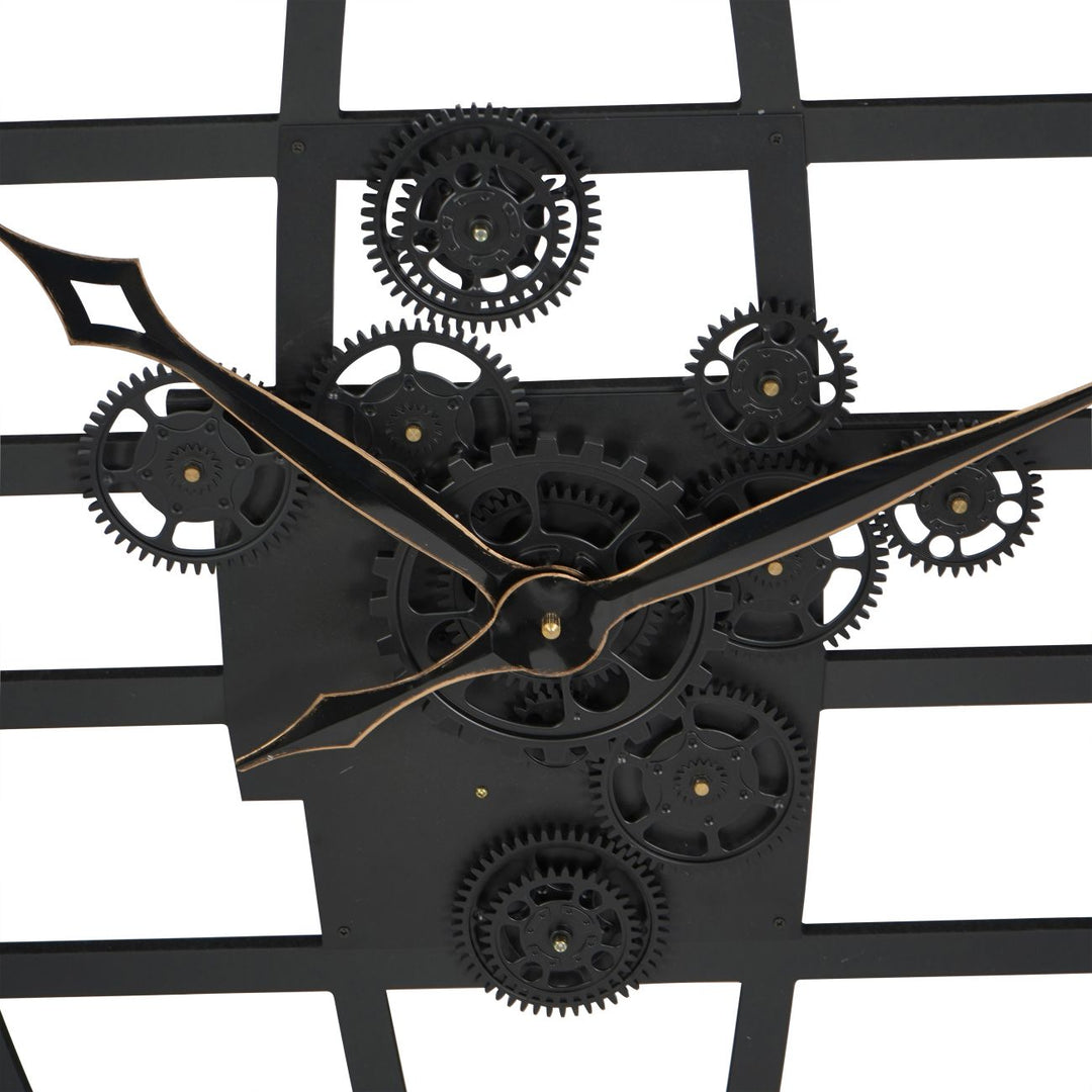 Open Wall Clock Globe and Numerals with Moving Cogs 100cm