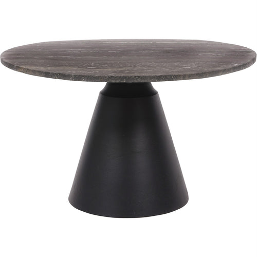 Clifton II Charcoal Black and Dark Travertine Coffee Table Small 60cm
