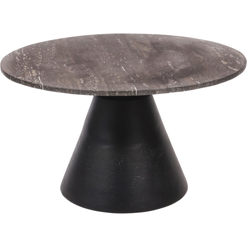 Clifton II Charcoal Black and Dark Travertine Coffee Table Large 75cm