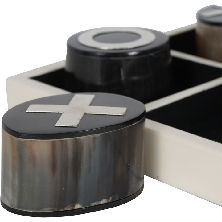 Hanson Horn Inlay Noughts and Crosses Set