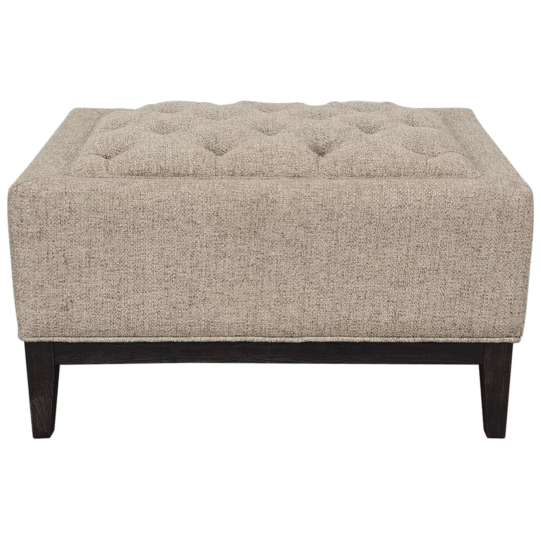 Theodore Buttoned Stool Dark Taupe