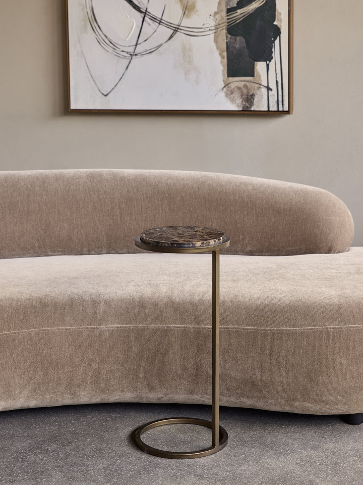 Iota Accent Table Brown Emperador Marble