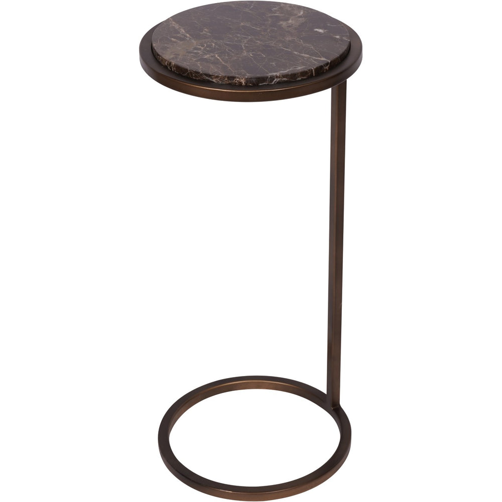 Iota Accent Table Brown Emperador Marble