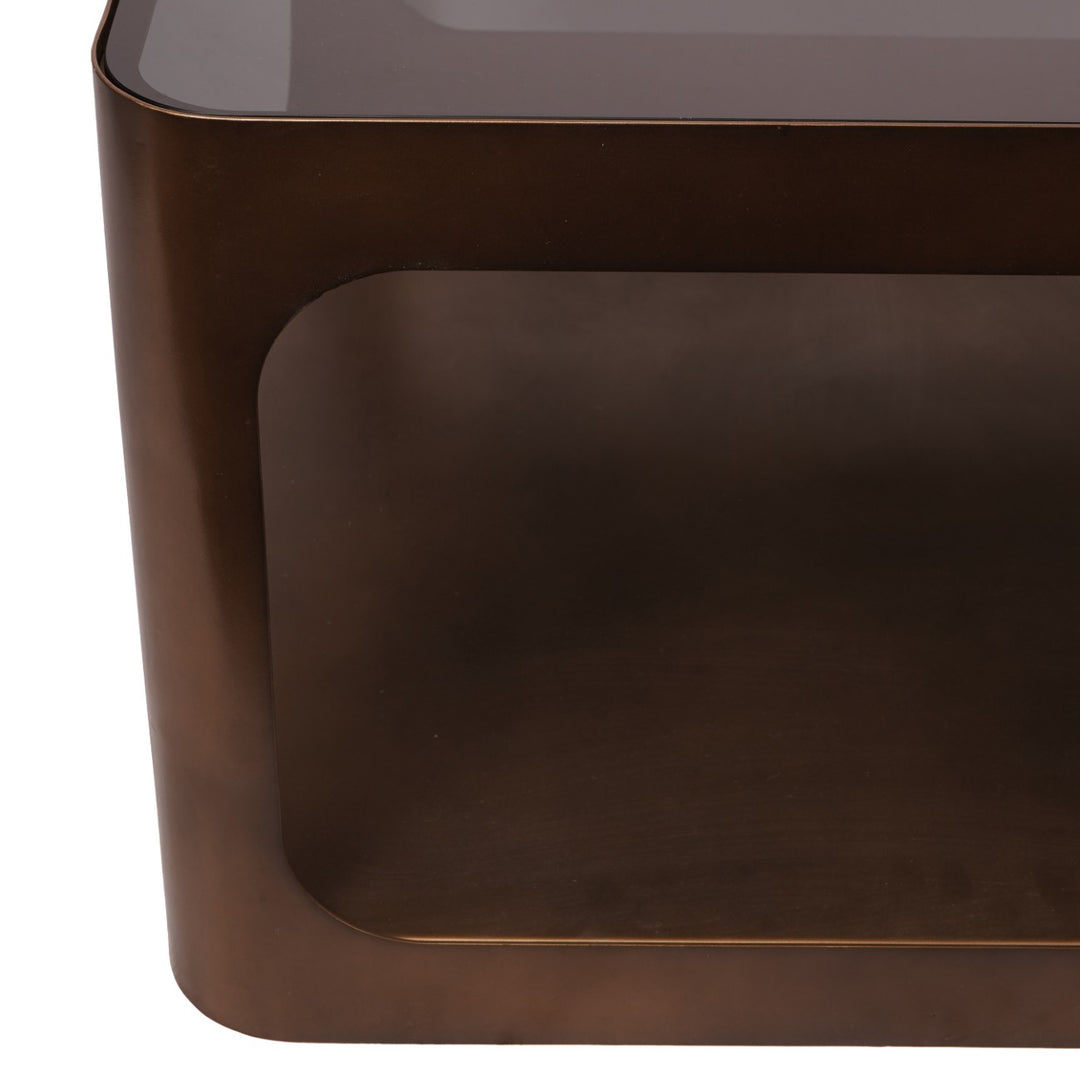 Thorpe Metal and Glass Square Coffee Table